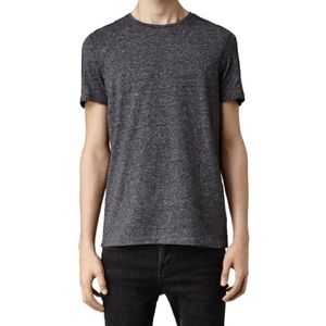 All Saints Marled Black Jontrey Crew Teeshirt